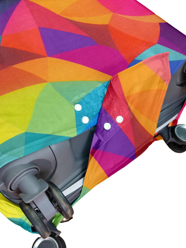 Colorful Geometric Vybe Suitcase Protector - Travel Trolley Cover, Waterproof, Dustproof, Scratch Resistant