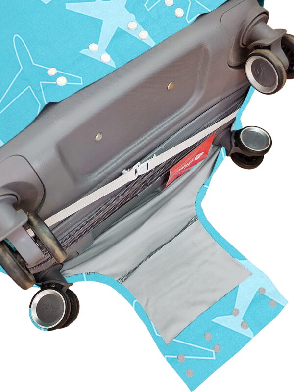 Blue Airplane Vybe Suitcase Protector - Travel Trolley Cover, Waterproof, Dustproof, Scratch Resistant