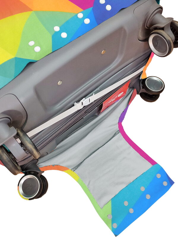 Colorful Geometric Vybe Suitcase Protector - Travel Trolley Cover, Waterproof, Dustproof, Scratch Resistant