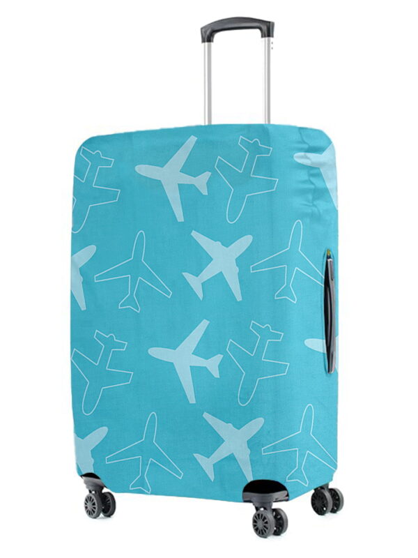 Blue Airplane Vybe Suitcase Protector - Travel Trolley Cover, Waterproof, Dustproof, Scratch Resistant