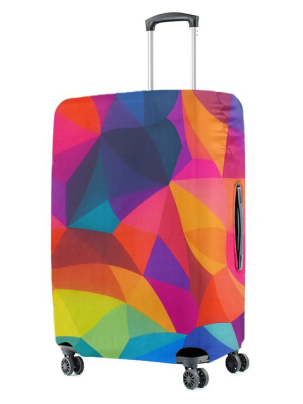 Colorful Geometric Vybe Suitcase Protector - Travel Trolley Cover, Waterproof, Dustproof, Scratch Resistant