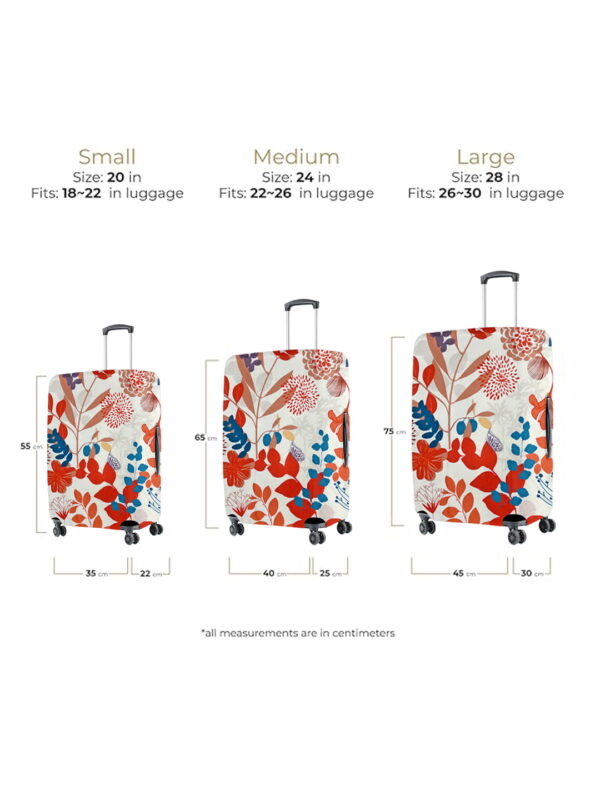 Floral Print Vybe Suitcase Protector - Travel Trolley Cover, Waterproof, Dustproof, Scratch Resistant