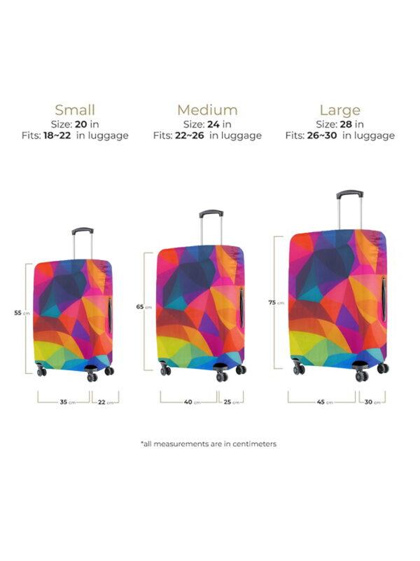 Colorful Geometric Vybe Suitcase Protector - Travel Trolley Cover, Waterproof, Dustproof, Scratch Resistant