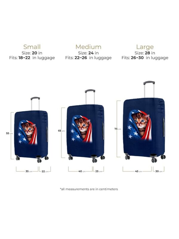 Patriotic Kitty Vybe Trolley Luggage Cover - Waterproof, Dustproof, Scratch Resistant Travel Protector