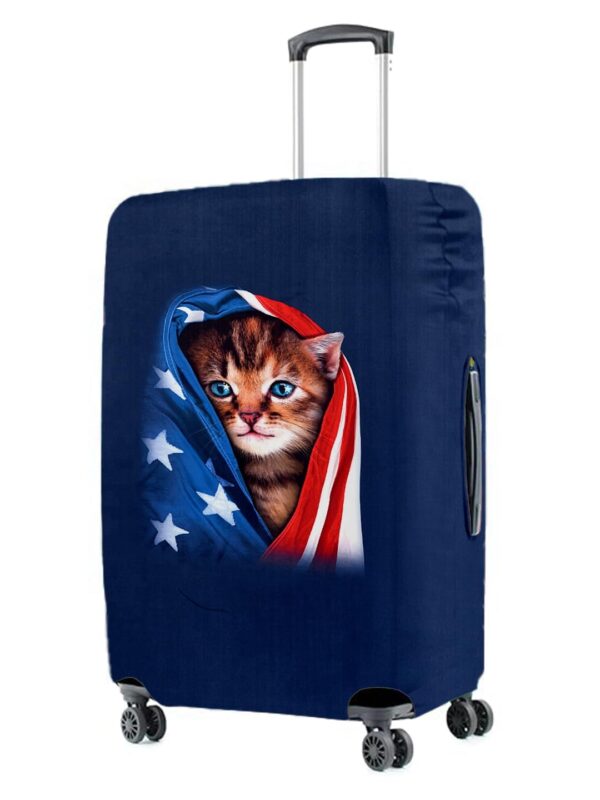 Patriotic Kitty Vybe Trolley Luggage Cover - Waterproof, Dustproof, Scratch Resistant Travel Protector