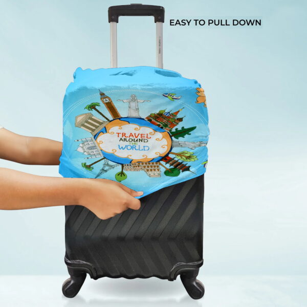 Travel Around the World Vybe Trolley Cover - Waterproof, Dustproof, Scratch Resistant
